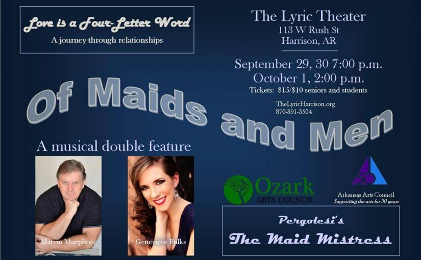 Opera with a Touch of Broadway…and a Lot of Love! — Of Maids and Men: Friday and Saturday, September 29 & 30 at 7:00, Sunday, October 1 at 2:00 — #LiveAtTheLyric!