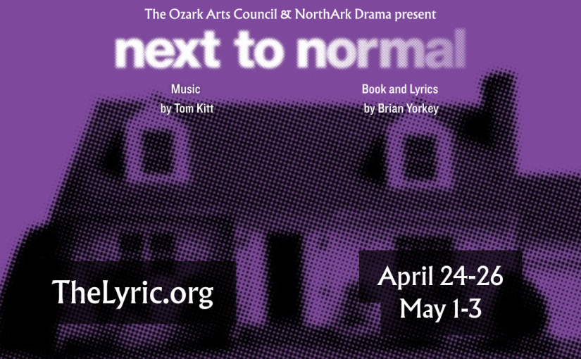 Next to Normal, April 24–25 & May 1–2 at 7pm, April 26 & May 3 at 2pm! #LiveAtTheLyric!